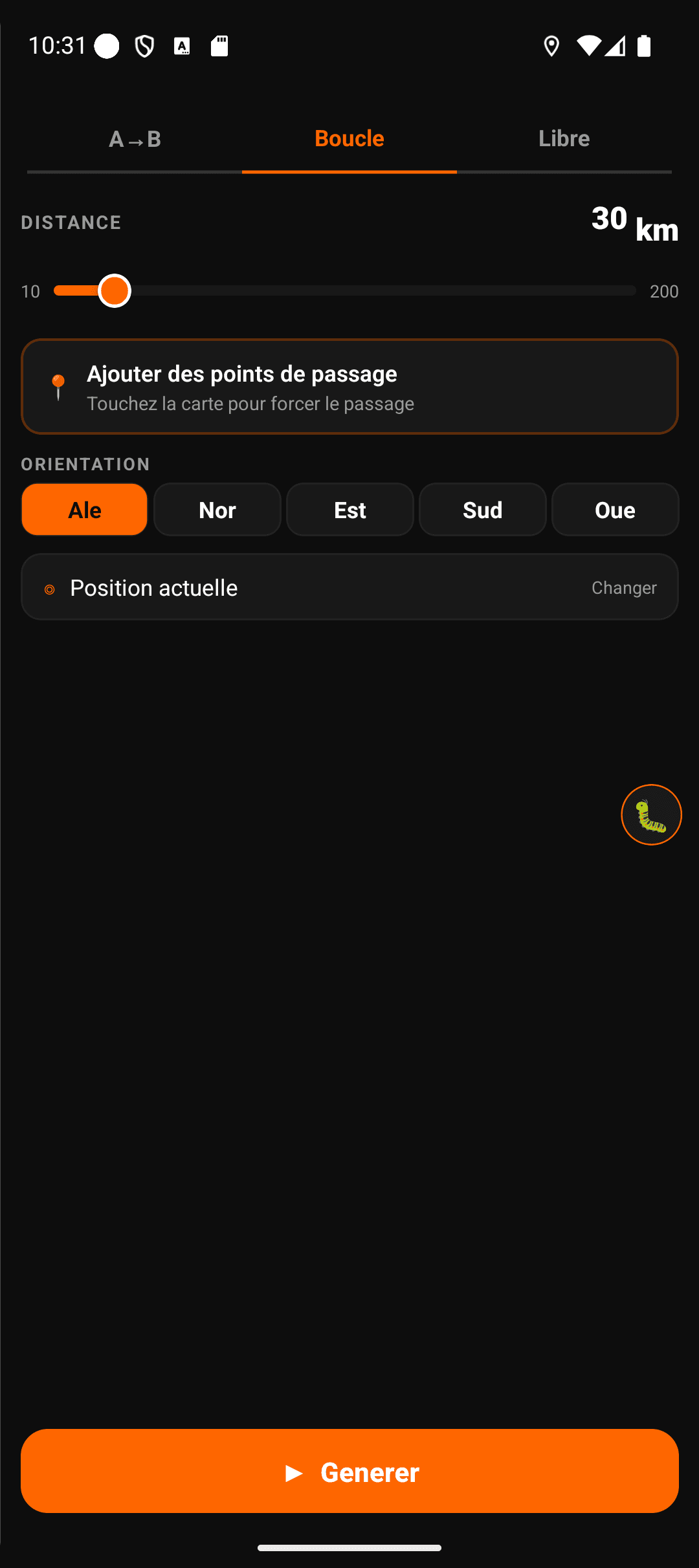 TrailNav — création de boucle avec distance, orientation et points de passage
